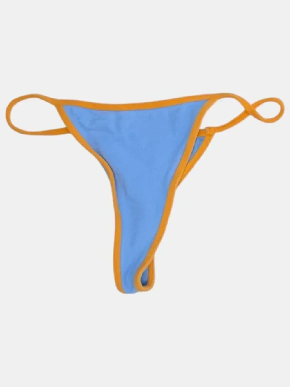 Frankies Bikinis Harmony Thong Bikini Bottom - Bluebird - Blue & Orange - Large